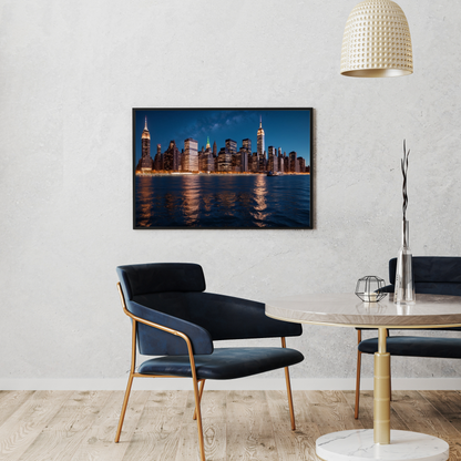 NYC Skyline at Night Poster – Bring the City’s Iconic View to Your Space!