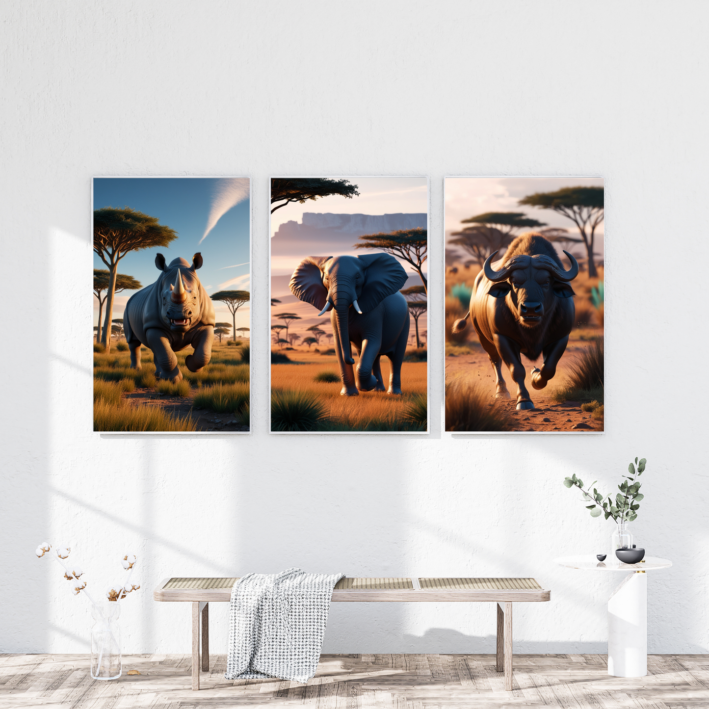 Rhino Savannah Fury Poster – Witness the Power of the Wild 🌿🦏