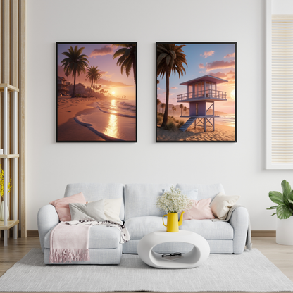 Los Angeles Sunset Poster – Capture the Magic of the Golden Coast 🌅🌴